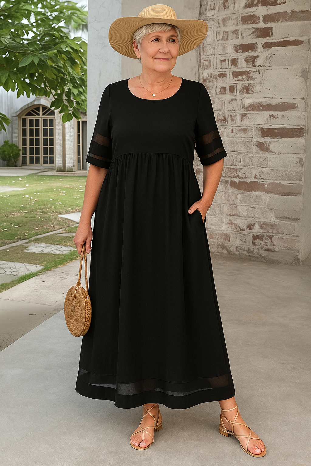Marion | Elegancka Sukienka Midi w Kształcie Litery A